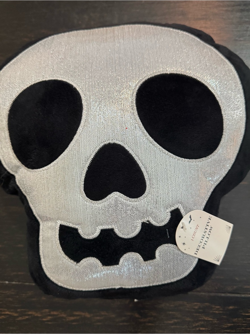 NWT! Target Bullseye's Playground Halloween Ghost Skull Plush Pillow 12"x12